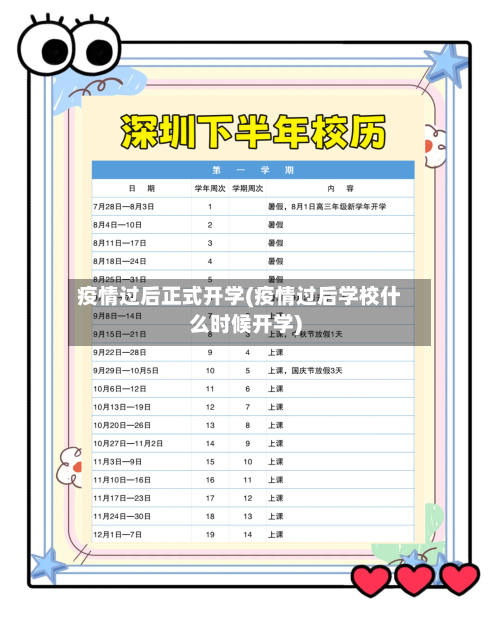 疫情过后正式开学(疫情过后学校什么时候开学)