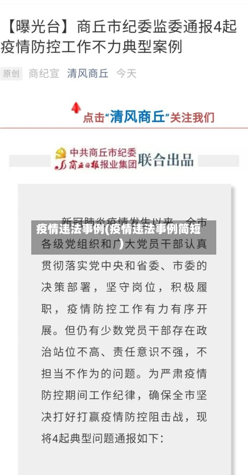 疫情违法事例(疫情违法事例简短)