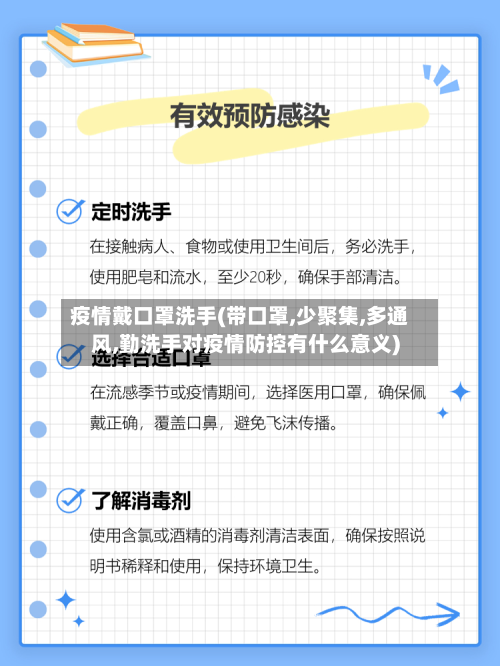 疫情戴口罩洗手(带口罩,少聚集,多通风,勤洗手对疫情防控有什么意义)