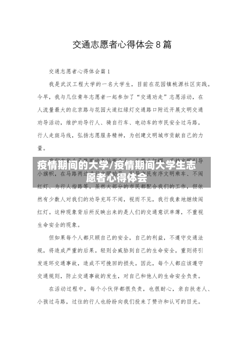 疫情期间的大学/疫情期间大学生志愿者心得体会-第2张图片