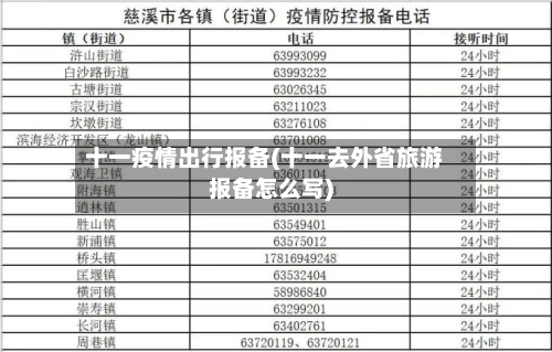 十一疫情出行报备(十一去外省旅游报备怎么写)