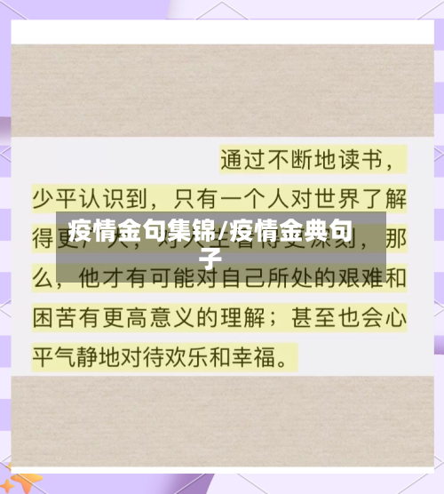 疫情金句集锦/疫情金典句子-第3张图片