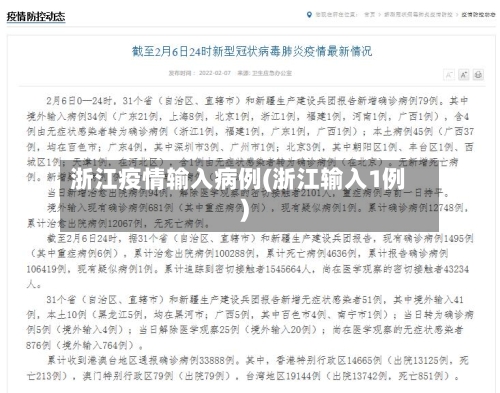 浙江疫情输入病例(浙江输入1例)