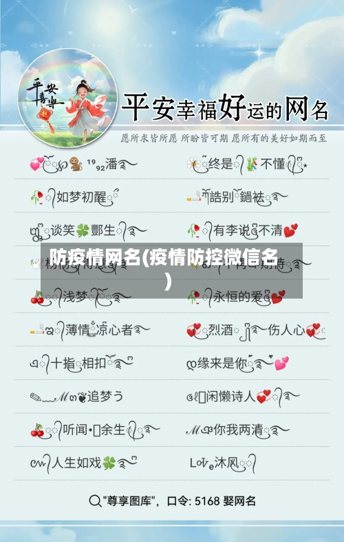 防疫情网名(疫情防控微信名)-第2张图片