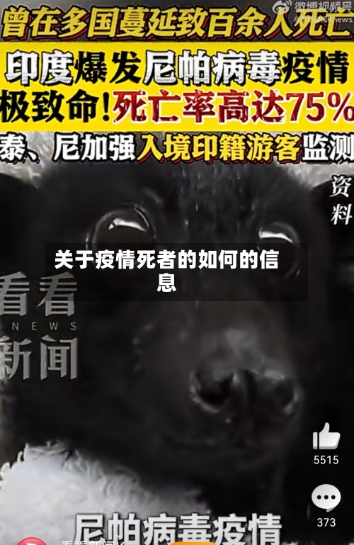 关于疫情死者的如何的信息