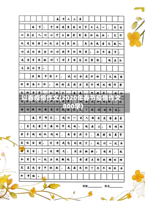 以春疫情作文(2020年春节疫情作文800字)