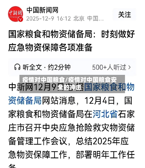 疫情对中国粮食/疫情对中国粮食安全的冲击-第2张图片
