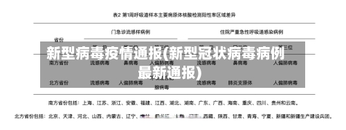 新型病毒疫情通报(新型冠状病毒病例最新通报)