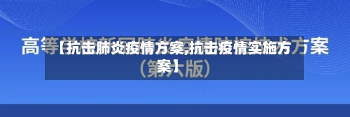 【抗击肺炎疫情方案,抗击疫情实施方案】-第2张图片