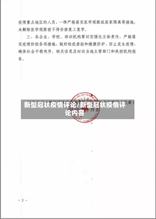 新型冠状疫情评论/新型冠状疫情评论内容