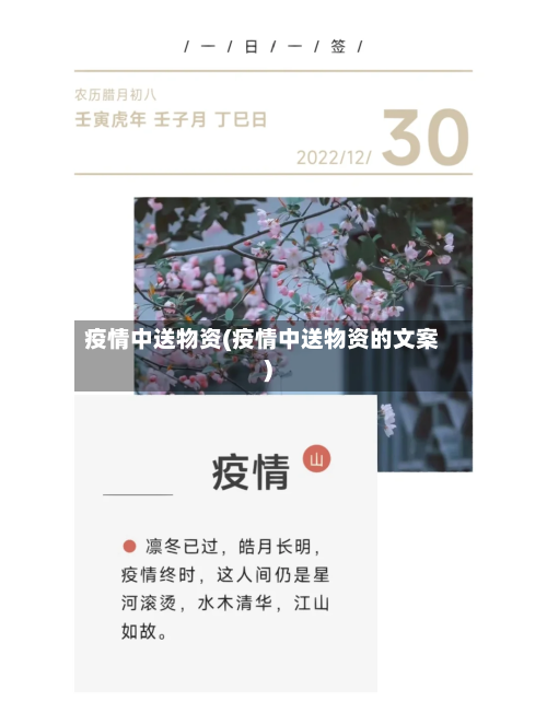 疫情中送物资(疫情中送物资的文案)-第2张图片